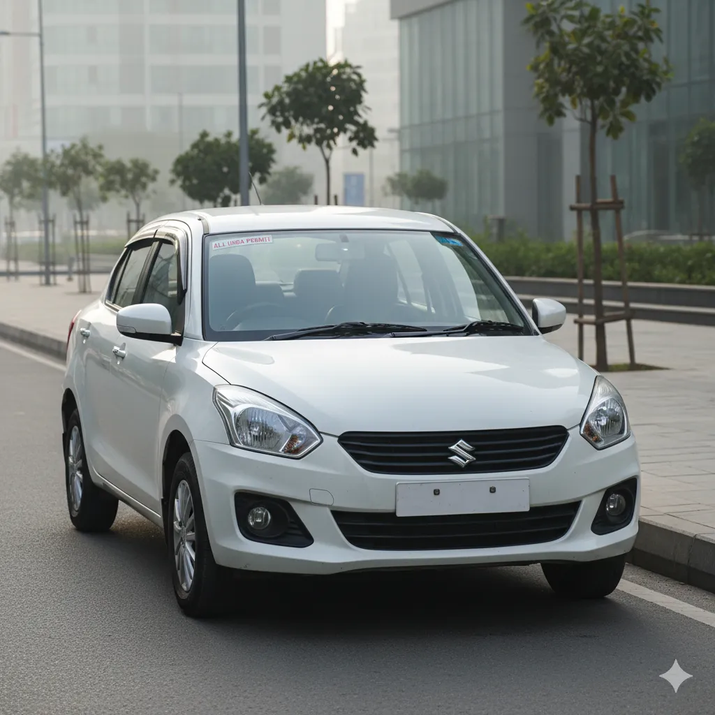 Shiv Tour and Travels 4-seater white Maruti Suzuki Dzire sedan cab